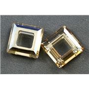 Swarovski Crystal 4439 Square Ring Golden Shadow 14mm 