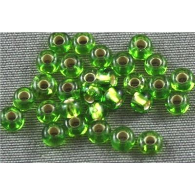 Czech Seed Bead Lime Silver Lined 8/0 - Minimum 12g