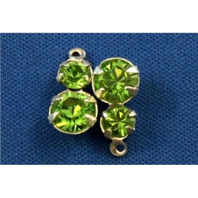 Swarovski Crystal 37102 Two Drops Peridot/Silver SS19 & SS29 86.6x133mm 