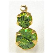 Swarovski Crystal 37102 Two Drops Peridot/Gold SS19 & SS29 86.6x133mm 