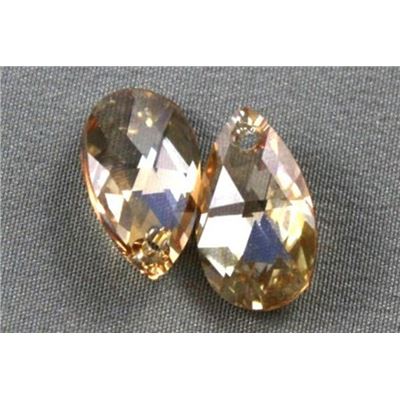 Swarovski Crystal 6106 Pear Shaped Pendant Golden Shadow 16mm 