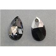 Swarovski Crystal 6106 Pear Shaped Pendant Silver Night 16mm 