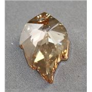Swarovski Crystal 6735 Leaf Pendant Golden Shadow 32x20mm 