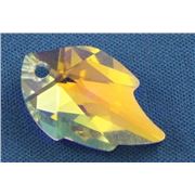 Swarovski Crystal 6735 Leaf Pendant Crystal AB 32x20mm 