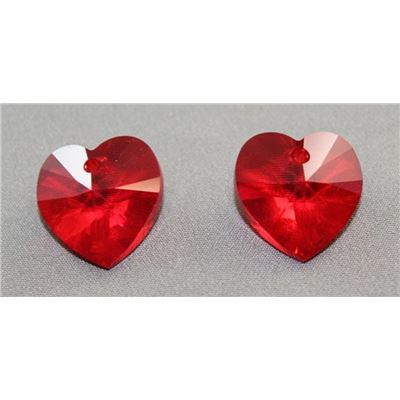 Swarovski Crystal 6228 Hearts Lt. Siam 18x17.5mm 