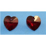 Swarovski Crystal 6228 Hearts  Siam 18x17.5mm 