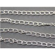 Chain Silver Metallic F378S Curb 6x4mm per metre