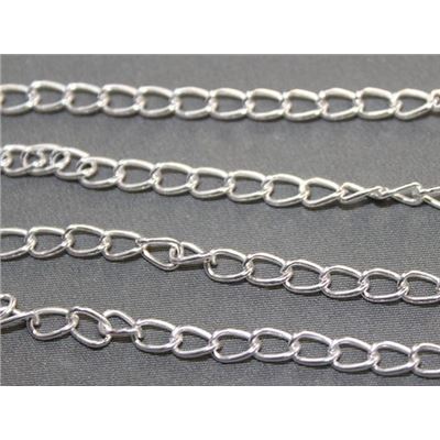 Chain Silver Metallic F378S Curb 6x4mm per metre