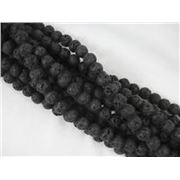 Semi Precious Strand Lava Rock Round Black 8mm 15 inch each