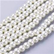 Glass Pearl Strand White 6mm (approx 145 beads)ea