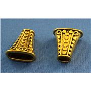 Bead Cap Myan Cone Flat Antique Gold 19x17mm ea