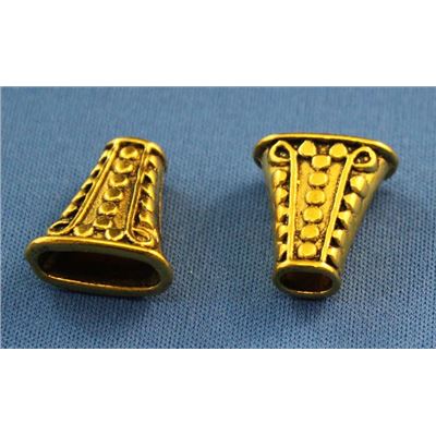 Bead Cap Myan Cone Flat Antique Gold 19x17mm ea