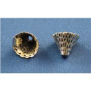 Bead Cap Thatch Cone Antique Silver 12x10mm ea