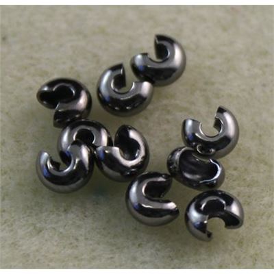 Crimp Cover Black Nickel 4mm ea