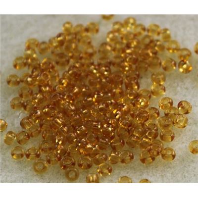 Czech Seed Bead Topaz Transparent 8/0 - Minimum 12g