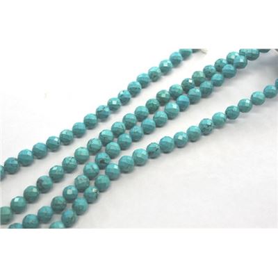 Semi Precious Strand Turquoise Faceted Round 8mm