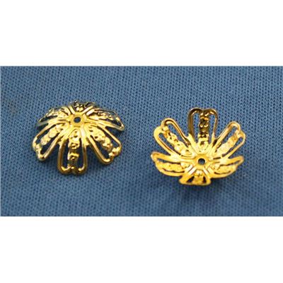 Bead Cap Filligree Gold 14mm ea