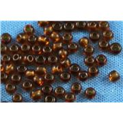 Czech Seed Bead Dark Topaz Transparent 8/0 - Minimum 12g