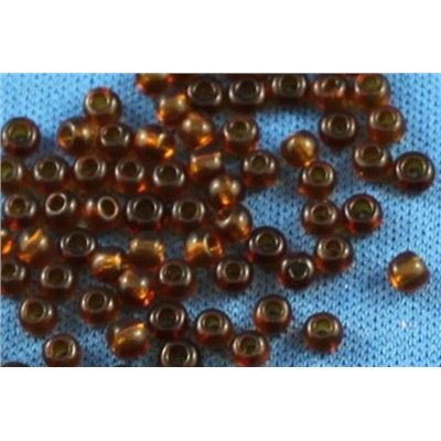 Czech Seed Bead Dark Topaz Transparent 8/0 - Minimum 12g