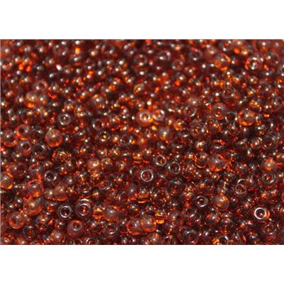 Czech Seed Bead Dark Topaz Transparent 8/0 - Minimum 12g