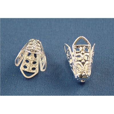 Bead Cap Cone End Silver 17x12mm ea
