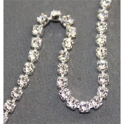 Swarovski Crystal Cup Chain Crystal/Silver Chain PP18 