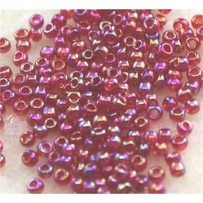 Toho Seed Bead Trans Rainbow Ruby Transparent 8/0 - Minimum 8g