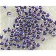 Toho Seed Bead Rainbow Crystal/Tanzanite Lined Transparent 8/0 - Minimum 8g