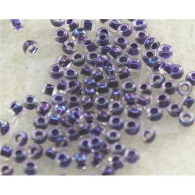 Toho Seed Bead Rainbow Crystal/Tanzanite Lined Transparent 8/0 - Minimum 8g