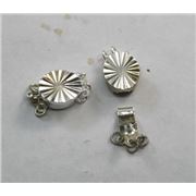 Clasp Oval 3 Strand (limited stock) Silver 15mm each