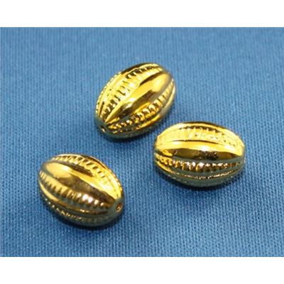 Filler Bead Oval Decorative Bead Gold 14x10mm(Limited Stock)  ea