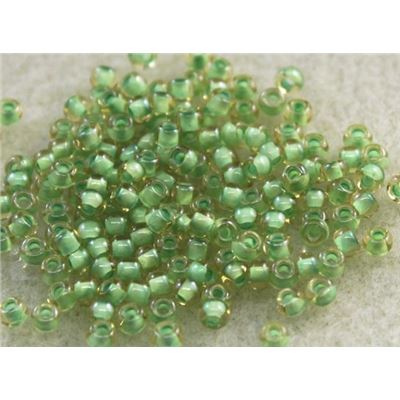 Toho Seed Bead Jonquil/Mint Julep Lined Transparent 8/0 - Minimum 8g