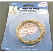 Beadalon Fancy Square Wire 24 gauge Gold  4m ea