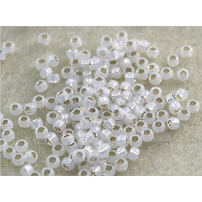 Toho Seed Bead Silver-Lined Milky White Transparent 8/0 - Minimum 8g