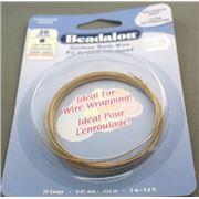 Beadalon Fancy Round Wire 20 gauge Gold  2m ea