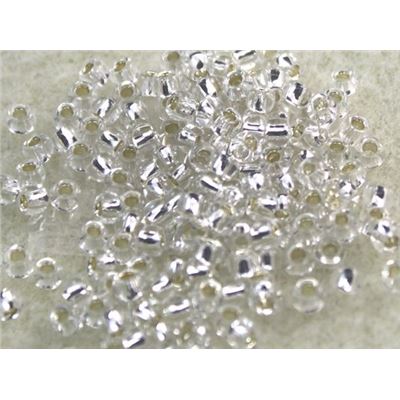 Toho Seed Bead Clear Silver Lined 8/0 - Minimum 8g