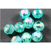 Plastic Hex Dark Aqua AB 8mm - Minimum 8g