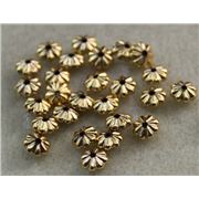 Plastic Bead Flower 6mm Gold - Minimum 8g