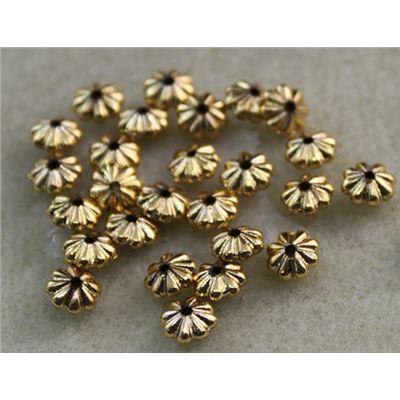 Plastic Bead Flower 6mm Gold - Minimum 8g