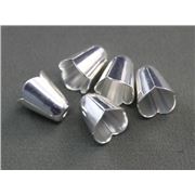Bead Cap Ruffled Cone Shape Silver 8.5mm ea