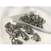 Bail Floral Antique Silver  8mm (3mm hole) ea