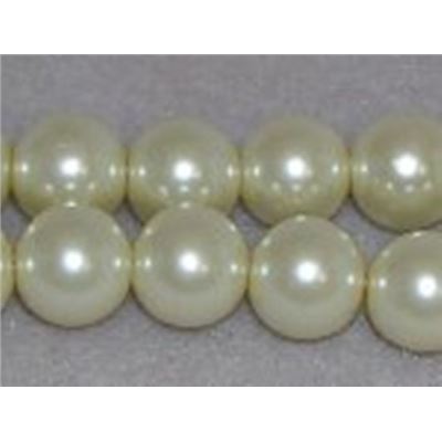 Glass Pearl Strand Cream Pearl 10mm ea