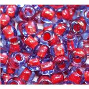 Toho Seed Bead Lt Sapphire/Hyacinth Lined Transparent 6/0 - Minimum 8g