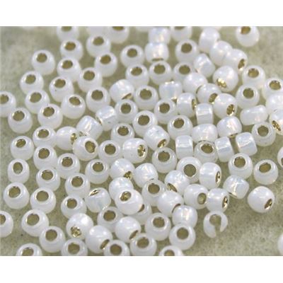 Toho Seed Bead Milky White Silver Lined 6/0 - Minimum 8g