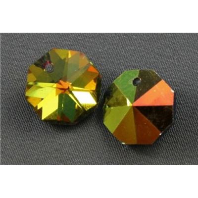 Preciosa Crystal Octagon 1 hole Topaz AB Foiled 14mm ea