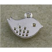 Charm Silver Bird 16x13mm each