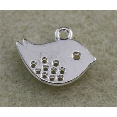 Charm Silver Bird 16x13mm each