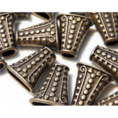 Bead Cap Myan Cone Flat Antique Brass 19x17mm ea