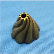 Bead Cap Swirled Cone Antique Brass 12x13mm ea