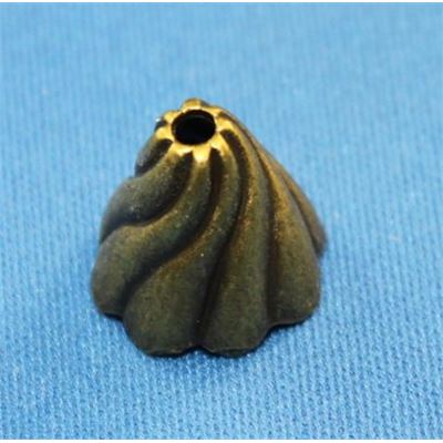 Bead Cap Swirled Cone Antique Brass 12x13mm ea
